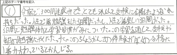 合宿参加者の手紙