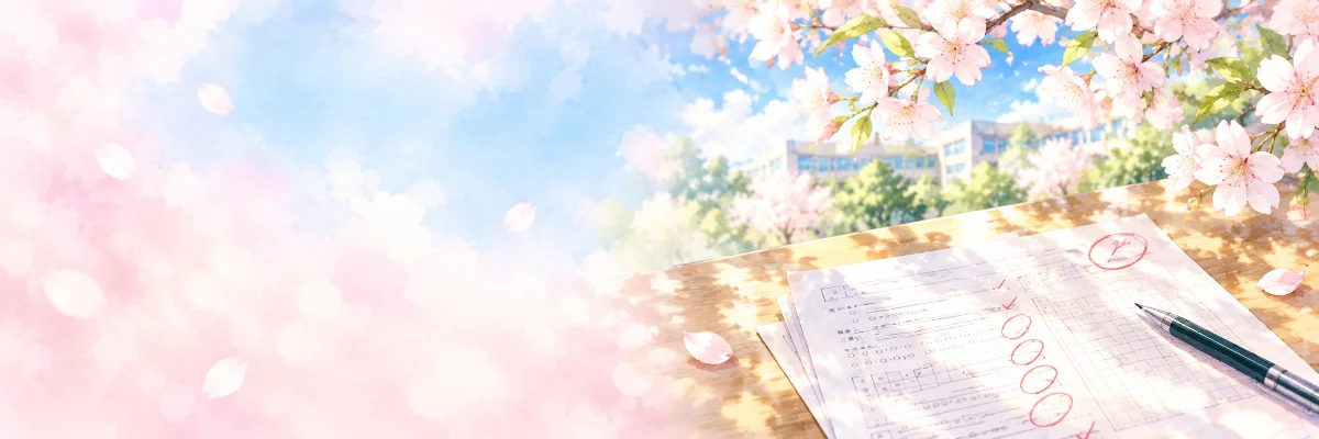 桜と答案用紙